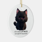 可愛くてフワフワの黒猫 セラミックオーナメント (右)