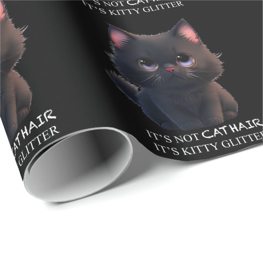 可愛くてフワフワの黒猫 ラッピングペーパー (ロールコーナー)