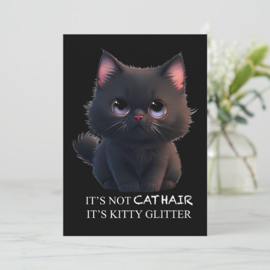 可愛くてフワフワの黒猫 招待状 (スタンド正面)