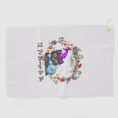 可愛くてプニーな魔女猫 ゴルフタオル (横)