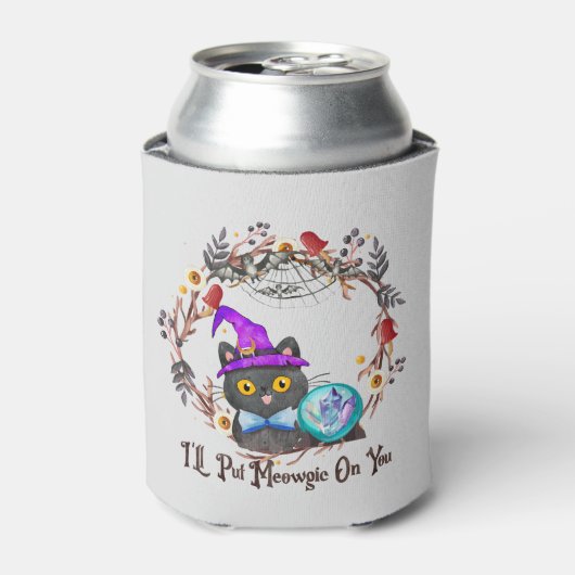 可愛くてプニーな魔女猫 缶クーラー (缶正面)