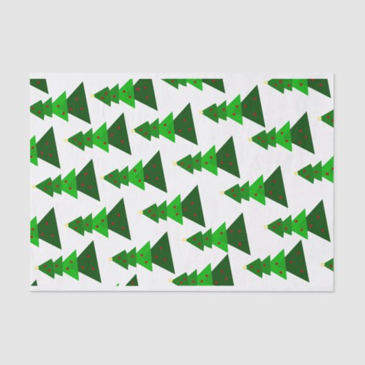 可愛くてホメイなミニマリストのクリスマスツリーパターン 薄葉紙 (正面)