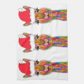 可愛くてラマカラフルクリスマスのキッチンタオル キッチンタオル (縦)