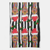 可愛くてラマカラフルクリスマスのキッチンタオル キッチンタオル (縦)