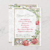 可愛くてリハエレガントーサルのディナー招待状 インビテーションポストカード (正面/裏面)