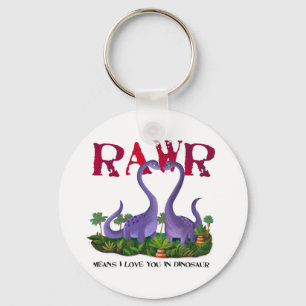 可愛くてロマンチックなディノス – Rawr キーホルダー