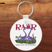 可愛くてロマンチックなディノス – Rawr キーホルダー (正面)