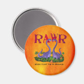 可愛くてロマンチックなディノス – Rawr マグネット (正面/裏面)