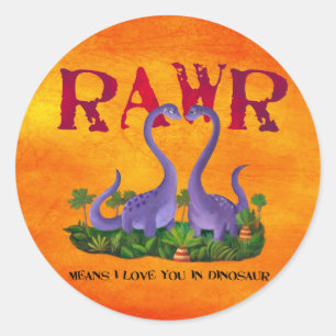 可愛くてロマンチックなディノス – Rawr ラウンドシール