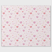 可愛くてロマンチックなパターンデザインハート ラッピングペーパー (フラット)