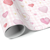 可愛くてロマンチックなパターンデザインハート ラッピングペーパー (ロールコーナー)