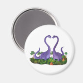 可愛くてロマンチックな恐竜 マグネット (正面/裏面)