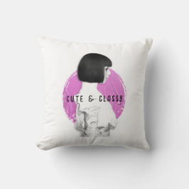 可愛くて上品な女の子ピンクとブラック クッション