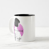 可愛くて上品な女の子ピンクとブラック ツートーンマグカップ (正面左)