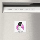 可愛くて上品な女の子ピンクとブラック マグネット (インサイチュ (食洗機))