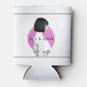 可愛くて上品な女の子ピンクとブラック 缶クーラー (正面)