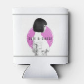 可愛くて上品な女の子ピンクとブラック 缶クーラー (裏面)