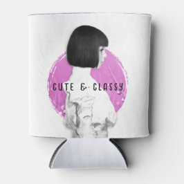 可愛くて上品な女の子ピンクとブラック 缶クーラー