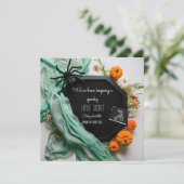 可愛くて不気味なハロウィーン妊娠発表 招待状 (スタンド正面)