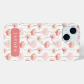 可愛くて優美な赤面ピンクフローラ名 Case-Mate iPhoneケース (裏面 (横))