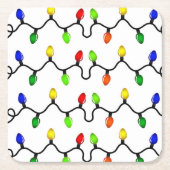 可愛くて可愛いクリスマスライトコースター スクエアペーパーコースター (正面)