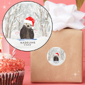 可愛くて可愛いサンタオッター子の名前と年 ラウンドシール