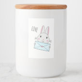 可愛くて可愛いバニーがラブレターを持っている フードラベル (正面)