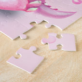 可愛くて可愛いファンタジーピンクベビーチビ（小さくかわいく書いた感じ）ポスター ジグソーパズル (側面)