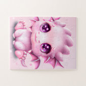 可愛くて可愛いファンタジーピンクベビーチビ（小さくかわいく書いた感じ）ポスター ジグソーパズル (横)
