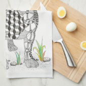 可愛くて可愛いフランスのブルドッグキッチンタオル キッチンタオル (四つ折り)