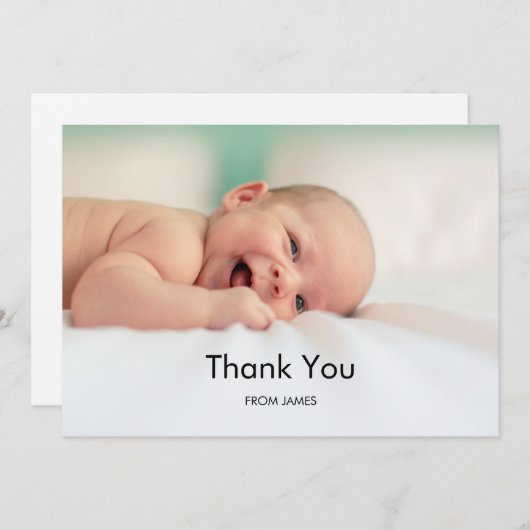 可愛くて可愛い小さな誕生を覗おもしろいく サンキューカード (正面/裏面)