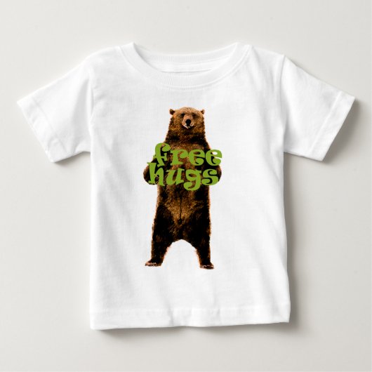 可愛くて可愛い無料のハグベアデザイン ベビーTシャツ (正面)