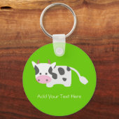 可愛くて可愛い牛 キーホルダー (正面)