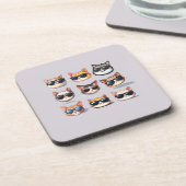 可愛くて可愛い猫テーマ懸命プラスチックコースター コースター (左側)