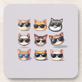 可愛くて可愛い猫テーマ懸命プラスチックコースター コースター