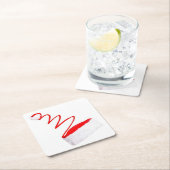 可愛くて可愛い*サンタの帽子*コースター スクエアペーパーコースター (インサイチュ)