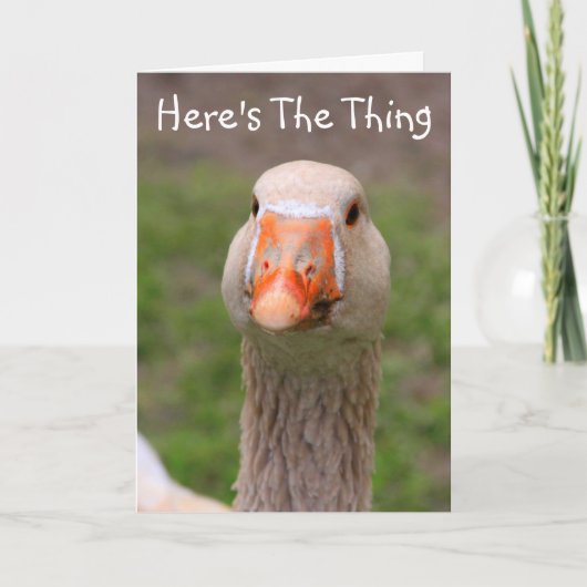 可愛くて威張ったガチョウが元気になる カード (正面)