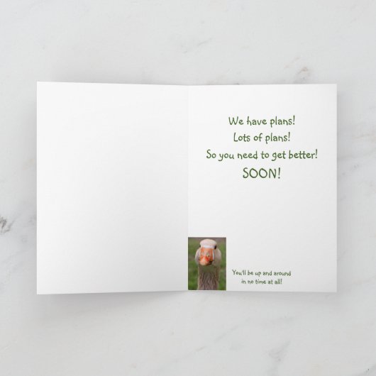 可愛くて威張ったガチョウが元気になる カード (内部)