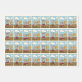 可愛くて安いネズミの家族 ラッピングペーパーシート (正面3)