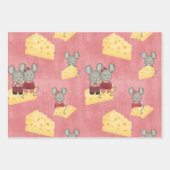 可愛くて安いネズミの家族 ラッピングペーパーシート (正面)
