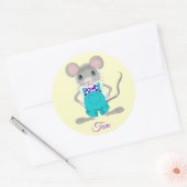 可愛くて小さいエレガントマウスのパーソナル化 ラウンドシール (封筒)