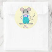 可愛くて小さいエレガントマウスのパーソナル化 ラウンドシール (バッグ)