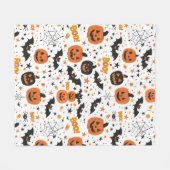 可愛くて居心地の良いハロウィーンをテーマにしたフェスティバル フリースブランケット (正面(横))