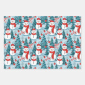 可愛くて居心地の良い雪だるま ラッピングペーパーシート (正面)