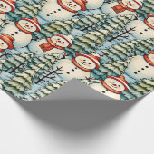 可愛くて居心地の良い雪だるま ラッピングペーパー (角)