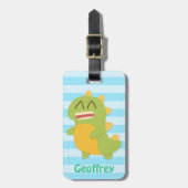 可愛くて幸せな恐竜の子供たちパーソナライズされた ラゲッジタグ (正面縦)