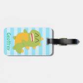 可愛くて幸せな恐竜の子供たちパーソナライズされた ラゲッジタグ (裏面横)