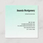 可愛くて幸せな青緑色クラゲ スクエア名刺 (裏面)