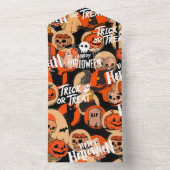 可愛くて怖いハロウィーン不気味の雰囲気 オールインワン招待状 (内側)