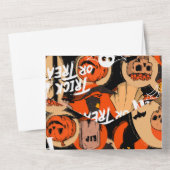 可愛くて怖いハロウィーン不気味の雰囲気 オールインワン招待状 (裏面)